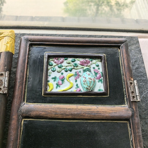 古玩陶瓷粉彩人物故事瓷板真品鑒賞圖