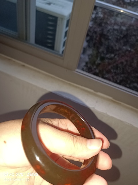 古玩玉器天然琥珀手鐲真品鑒賞圖