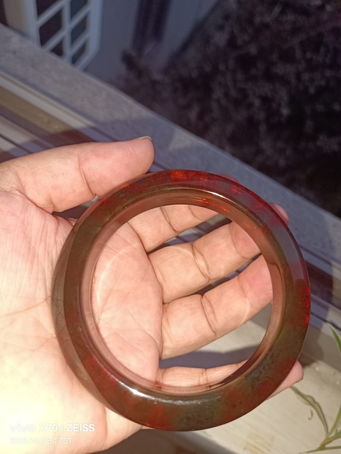 古玩玉器天然琥珀手鐲真品鑒賞圖