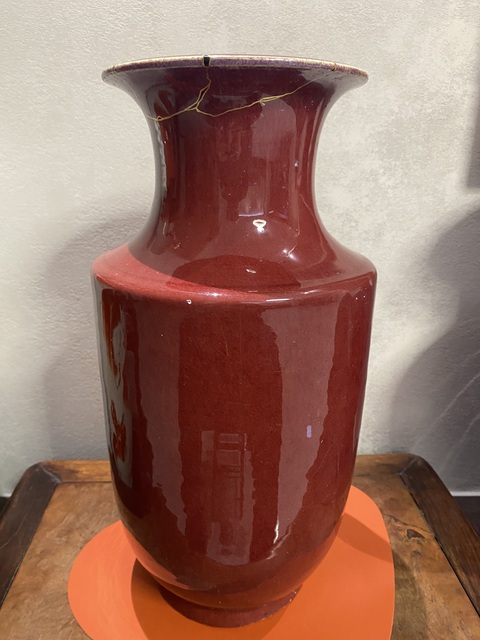 古玩陶瓷清乾隆 鈞紅釉瓶真品鑒賞圖