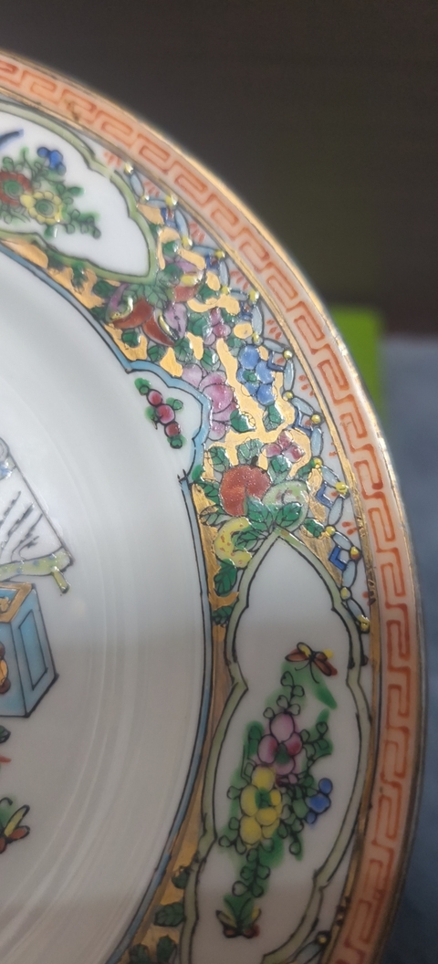 古玩陶瓷博古圖廣彩盤真品鑒賞圖