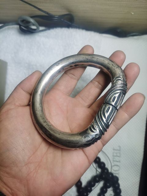 古玩雜項銀手鐲真品鑒賞圖