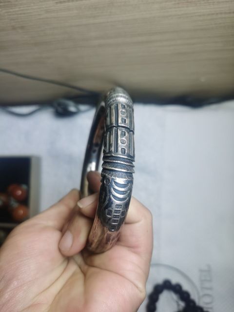 古玩雜項銀手鐲真品鑒賞圖