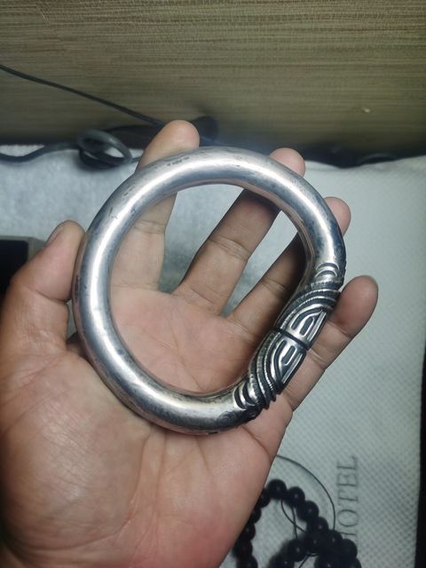 古玩雜項銀手鐲真品鑒賞圖