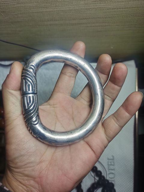 古玩雜項銀手鐲真品鑒賞圖