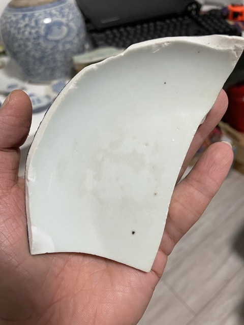 古玩陶瓷清乾隆官窯寶石藍釉標本真品鑒賞圖