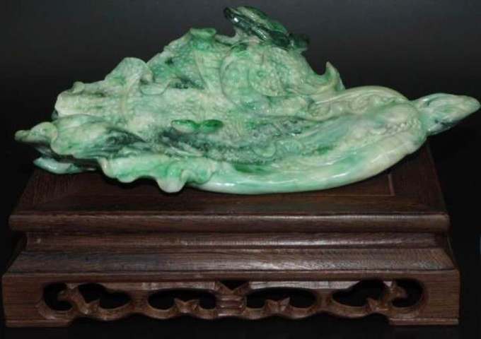 古玩玉器翡翠白菜真品鑒賞圖
