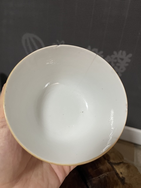 古玩陶瓷紅綠彩詩文蓋碗真品鑒賞圖