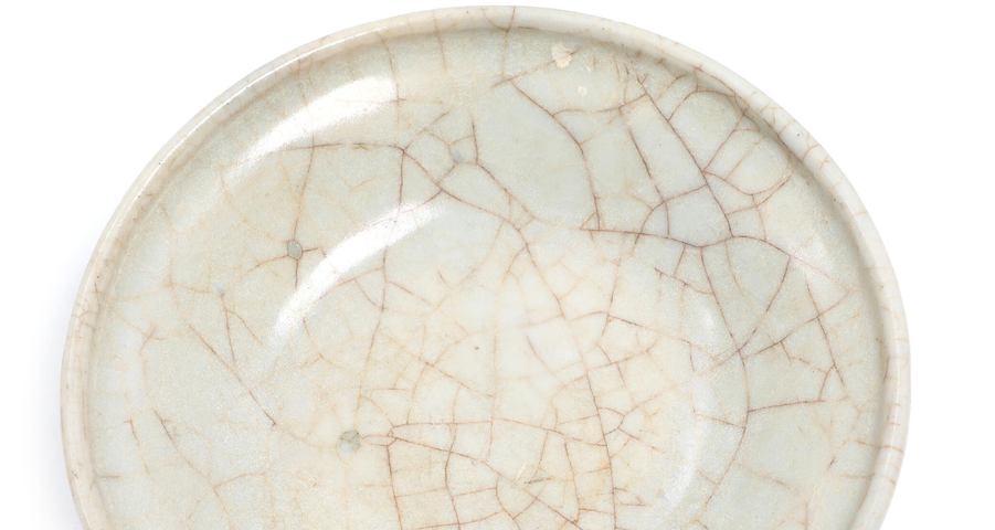 古玩陶瓷哥釉盤真品鑒賞圖