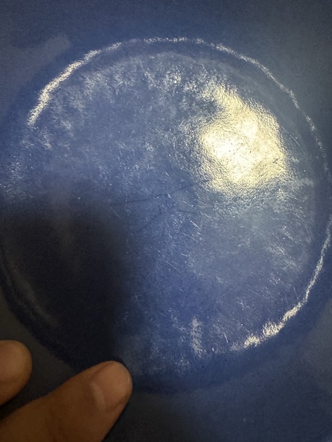 古玩陶瓷光緒霽藍釉盤真品鑒賞圖
