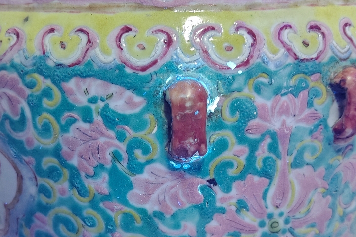 古玩陶瓷晚清粉彩粥罐真品鑒賞圖
