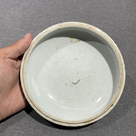 古玩陶瓷青花人物故事紋印盒真品鑒賞圖