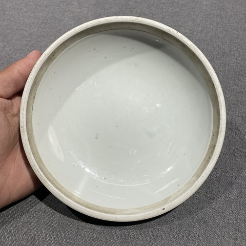 古玩陶瓷青花人物故事紋印盒真品鑒賞圖