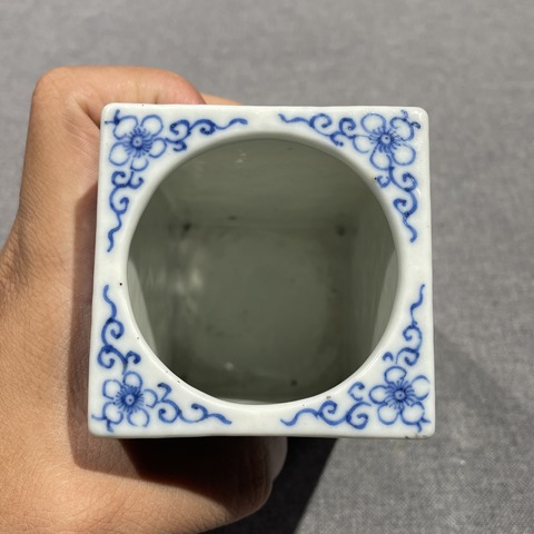 古玩陶瓷青花人物故事紋溫酒器真品鑒賞圖