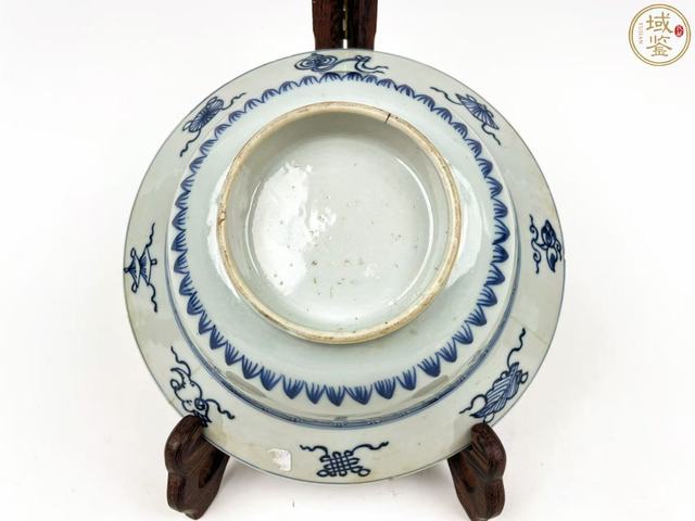 古玩陶瓷清早期青花折沿碗真品鑒賞圖