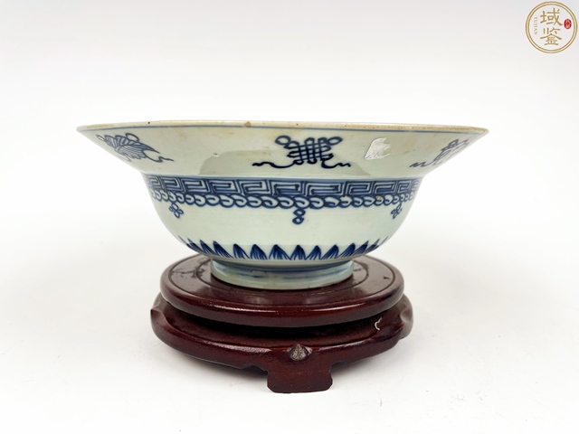 古玩陶瓷清早期青花折沿碗真品鑒賞圖
