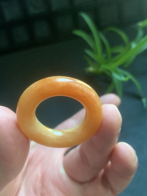 古玩玉器清代天然翡翠雕“素紋環”拍賣，當前價格21800元
