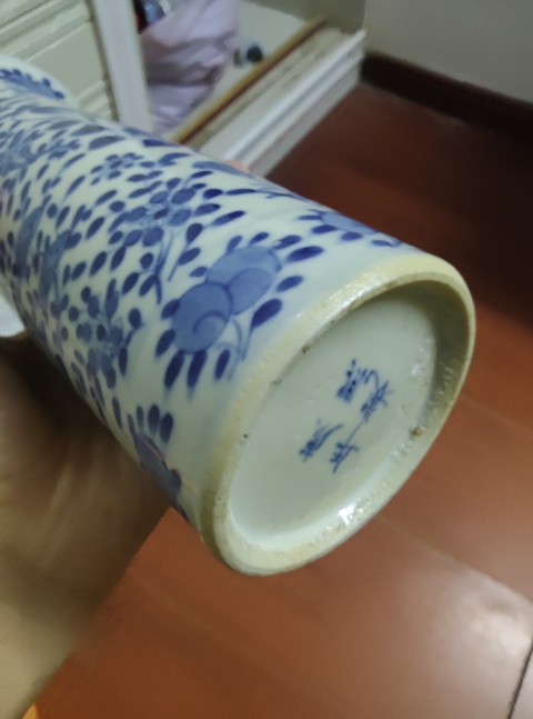 古玩陶瓷花鳥紋青花花觚真品鑒賞圖