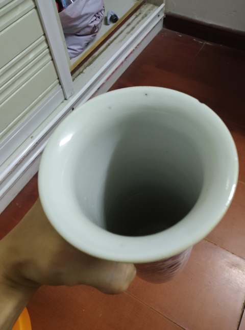 古玩陶瓷青花花鳥花觚真品鑒賞圖