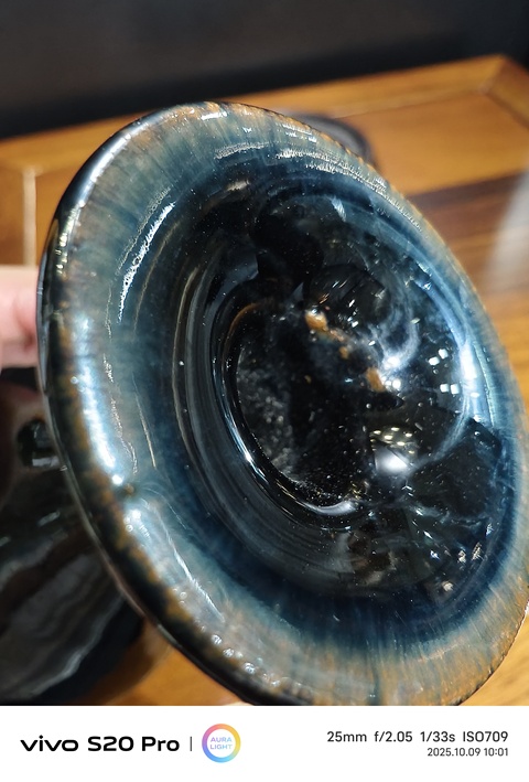 古玩陶瓷黑釉玉壺春瓶真品鑒賞圖