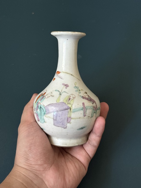 古玩陶瓷清·同治折桂圖粉彩玉壺春瓶拍賣，當前價格2200元