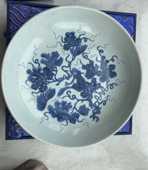 古玩陶瓷青花盤真品鑒賞圖