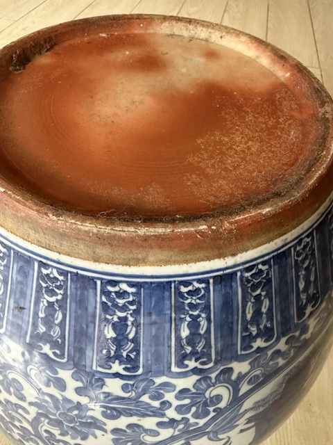 古玩陶瓷青花卷缸真品鑒賞圖