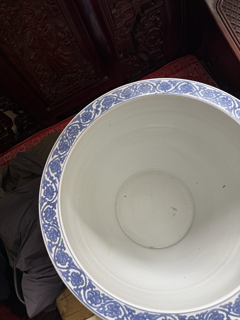 古玩陶瓷青花卷缸真品鑒賞圖