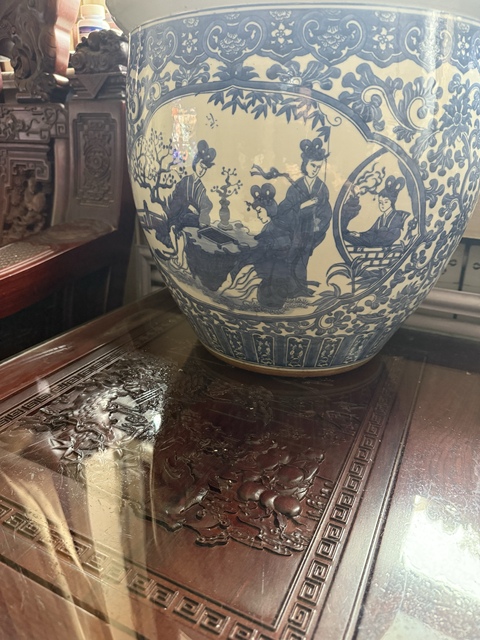 古玩陶瓷青花卷缸真品鑒賞圖
