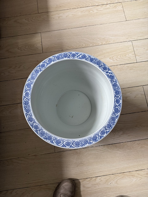 古玩陶瓷青花卷缸真品鑒賞圖