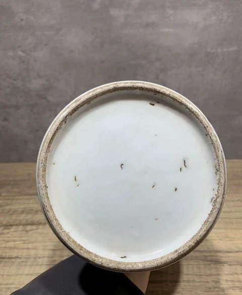 古玩陶瓷花蝶紋粉彩雙耳瓶真品鑒賞圖
