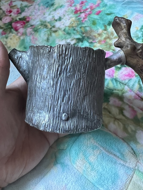 古玩雜項白銀手工鍛打工藝茶壺真品鑒賞圖