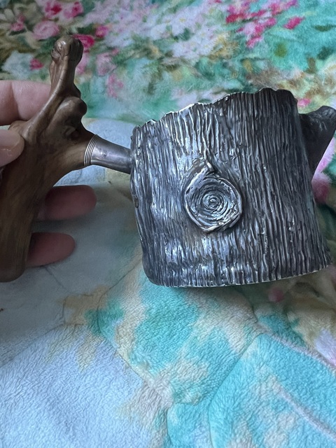 古玩雜項白銀手工鍛打工藝茶壺真品鑒賞圖