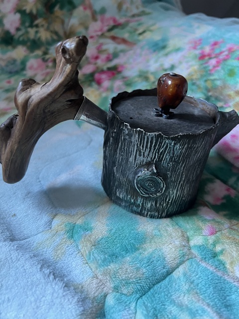 古玩雜項白銀手工鍛打工藝茶壺真品鑒賞圖