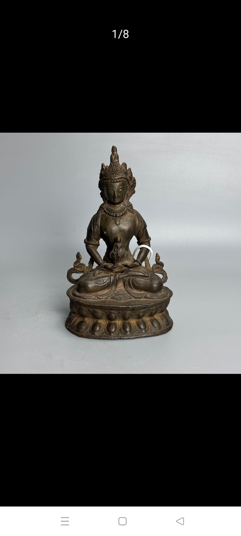 古玩銅器無量壽佛真品鑒賞圖