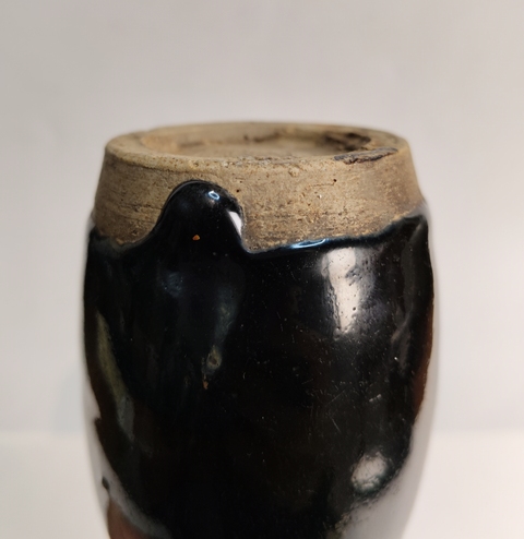 古玩陶瓷黑釉撇口瓶真品鑒賞圖