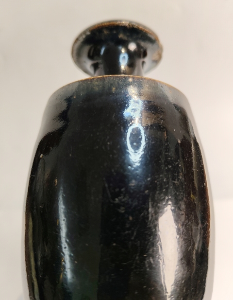 古玩陶瓷黑釉撇口瓶真品鑒賞圖