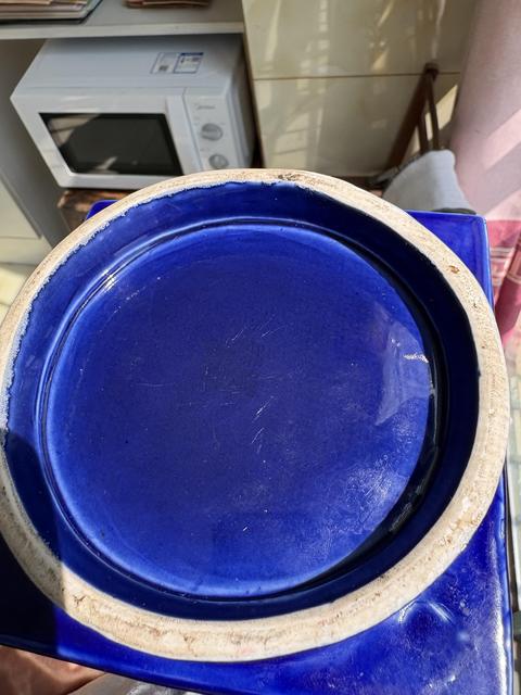 古玩陶瓷茄皮紫釉琮式瓶真品鑒賞圖