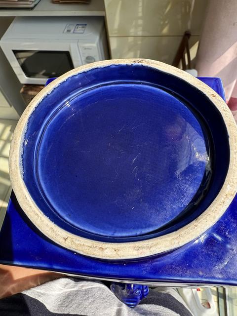 古玩陶瓷茄皮紫釉琮式瓶真品鑒賞圖