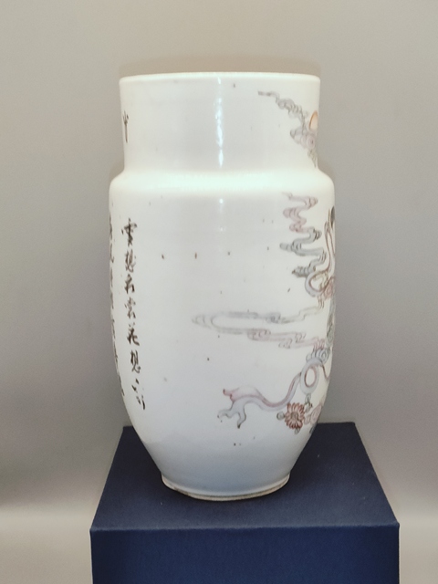古玩陶瓷粉彩天女散花壯罐，老胎后加彩拍賣，當前價格560元