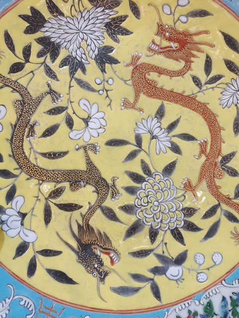 古玩陶瓷粉彩大雅齋風格盤真品鑒賞圖