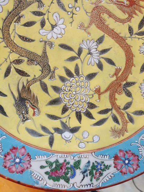 古玩陶瓷粉彩大雅齋風格盤真品鑒賞圖