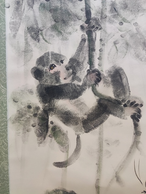 古玩字畫原裝原裱河南指掌畫名家張寶華  猴戲圖拍賣，當(dāng)前價(jià)格1元