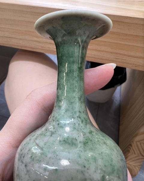 古玩陶瓷豇豆紅釉柳葉瓶真品鑒賞圖