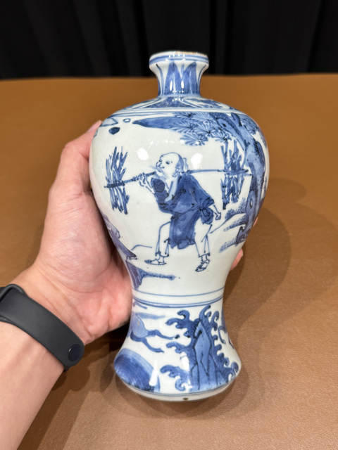 古玩陶瓷青花人物故事梅瓶真品鑒賞圖
