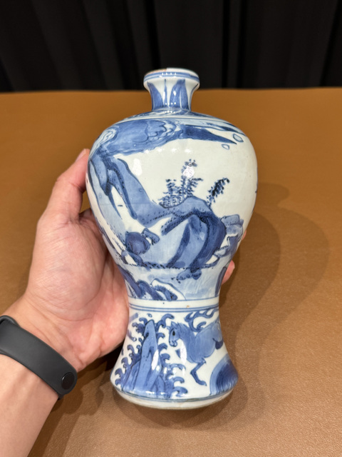 古玩陶瓷青花人物故事梅瓶真品鑒賞圖