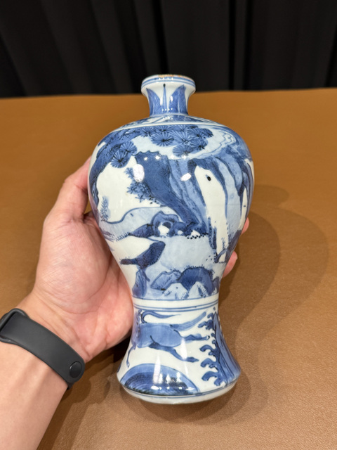 古玩陶瓷青花人物故事梅瓶真品鑒賞圖