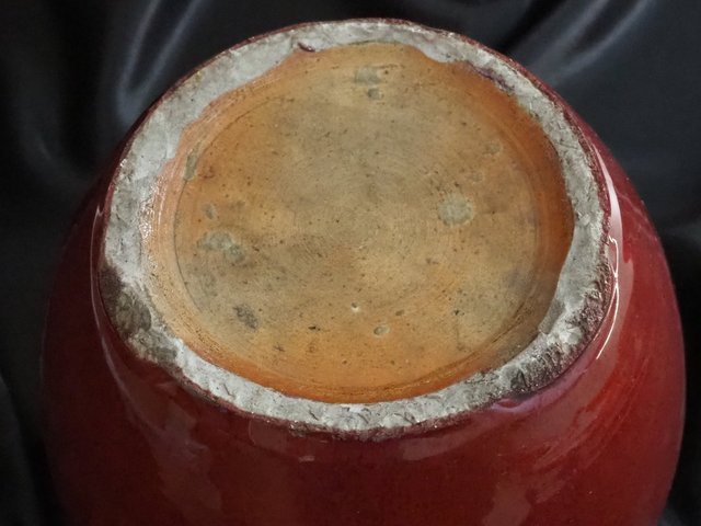 古玩陶瓷窯變紅釉西瓜罐真品鑒賞圖