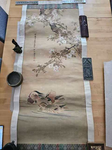 古玩字畫鴛鴦?wù)嫫疯b賞圖