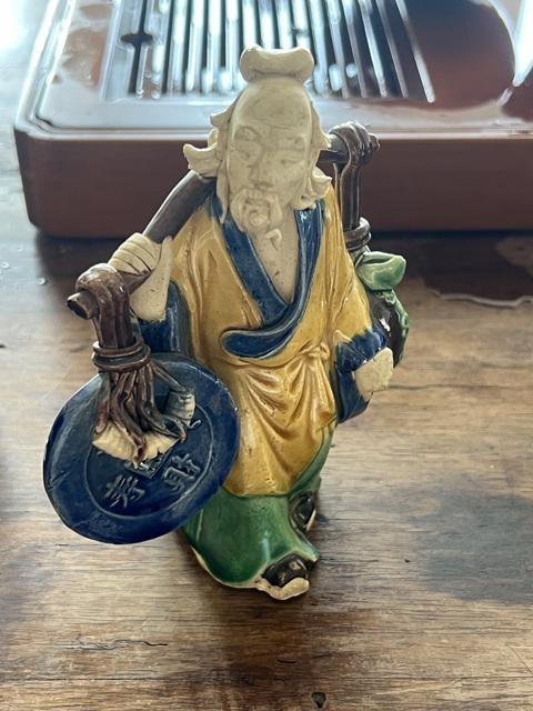 古玩陶瓷素三彩石灣窯瓷像真品鑒賞圖